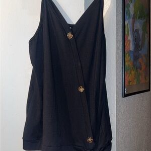 Black Button-Down Women's Top